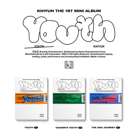 Kihyun - Mini Album Vol. 1 : YOUTH [Random shipment of 1 out of 3 versions]